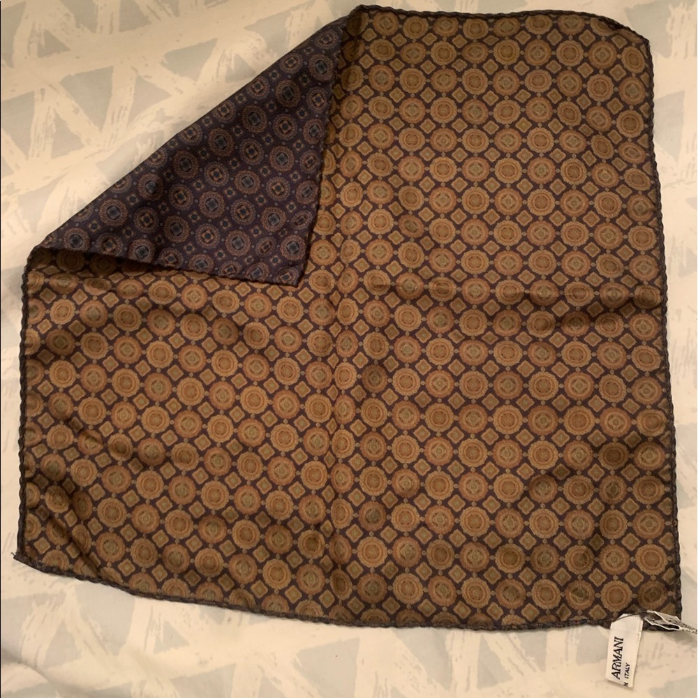 Vintage silk Giorgio Armani pocket square